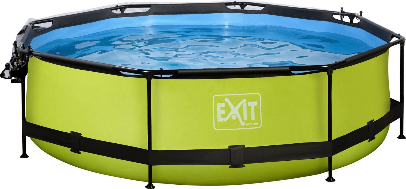 EXIT Framepool Lime, ØxH: 300x76 cm, mit Filterpumpe und Abdeckung von EXIT