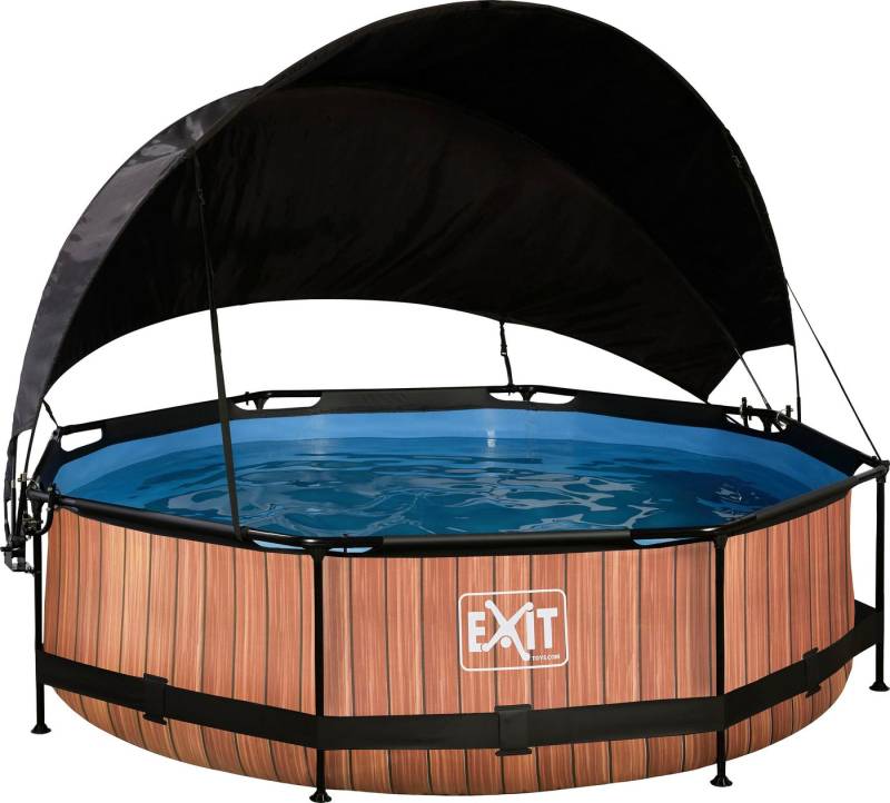 EXIT Framepool Wood, ØxH: 300x76 cm, mit Filterpumpe und Sonnensegel von EXIT