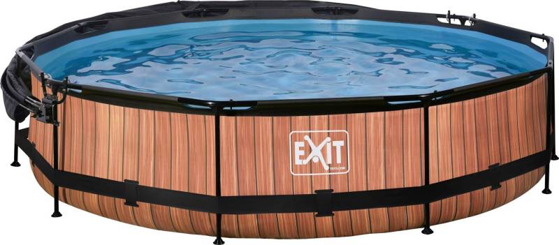 EXIT Framepool inkl. Sonnensegel (4-tlg), ØxH: 360x76 cm, mit Kartuschen-Filterpumpe & Filterkartusche von EXIT