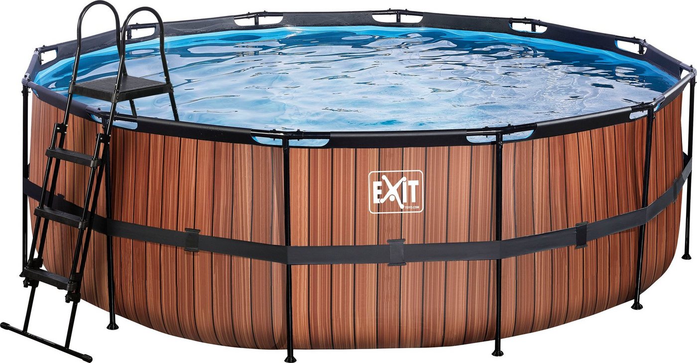 EXIT Framepool Wood, ØxH: 427x122 cm, mit Kartuschenfilter von EXIT