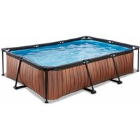 EXIT Wood Pool 300x200x65cm mit Filterpumpe - braun von EXIT TOYS
