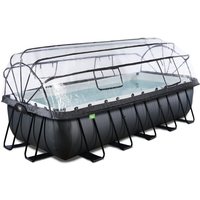 Exit Black Leather Pool 540x250x122cm mit Sandfilterpumpe und Abdeckung - schwarz von EXIT TOYS