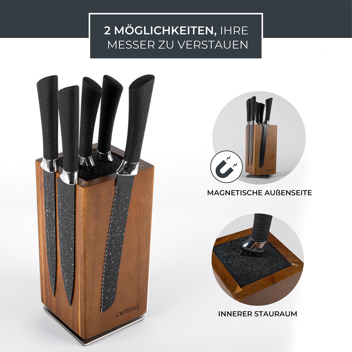 360°-Messerblock - Akazie - für max. 20 Messer 360°-Messerblock - Akazie - für max. 20 Messer von EXITOSO