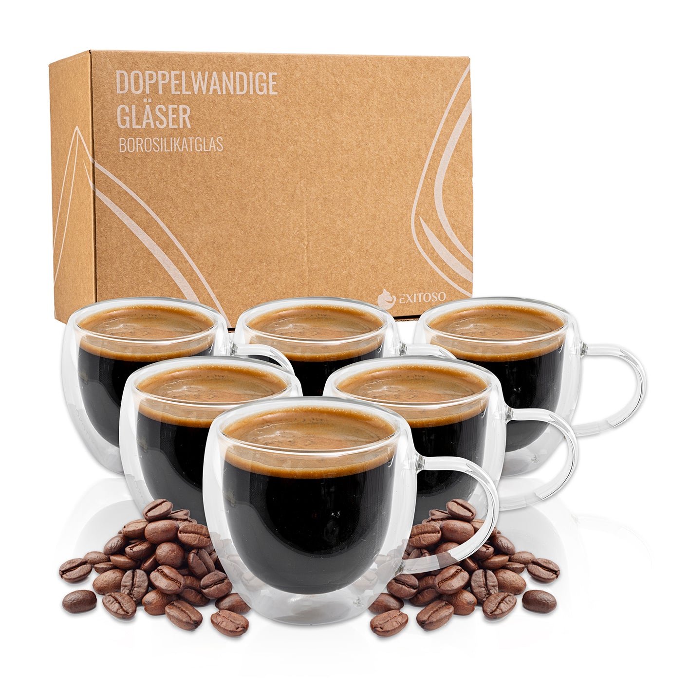 Doppelwandige Gläser - 6er-Set - 80 ml Doppelwandige Gläser - 6er-Set - 80 ml von EXITOSO