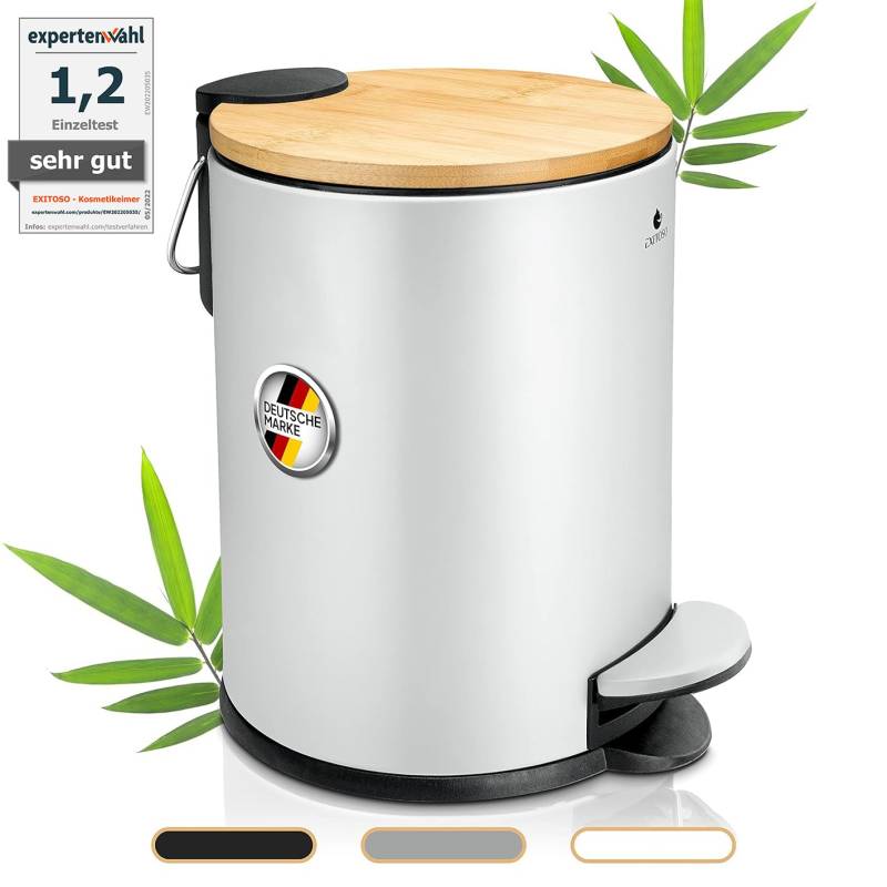 Tretmülleimer mit Softclose-Deckel - 3 l - Weiß von EXITOSO