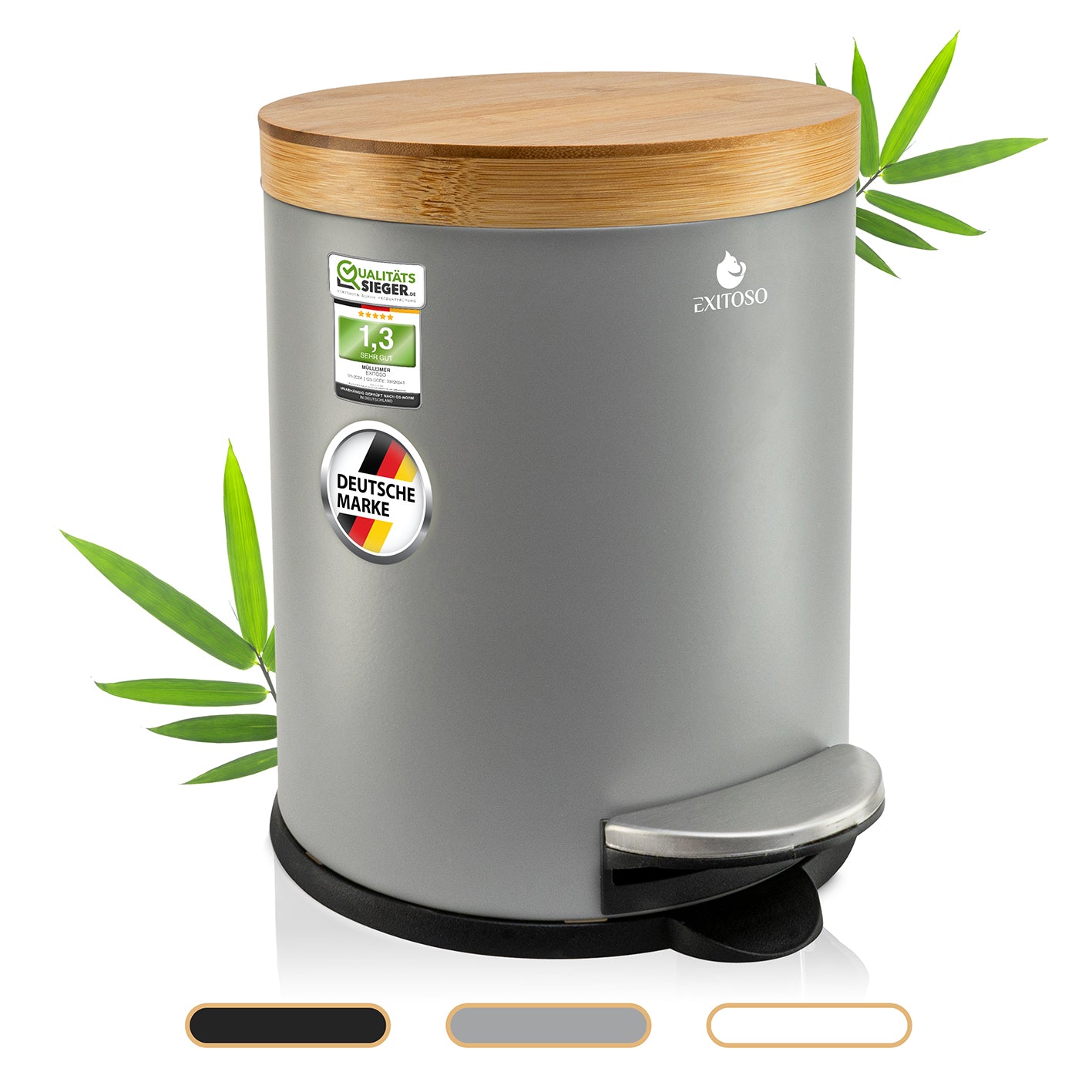 Tretmülleimer mit Softclose-Deckel - 5 l - Grau Tretmülleimer mit Softclose-Deckel - 5 l - Grau von EXITOSO