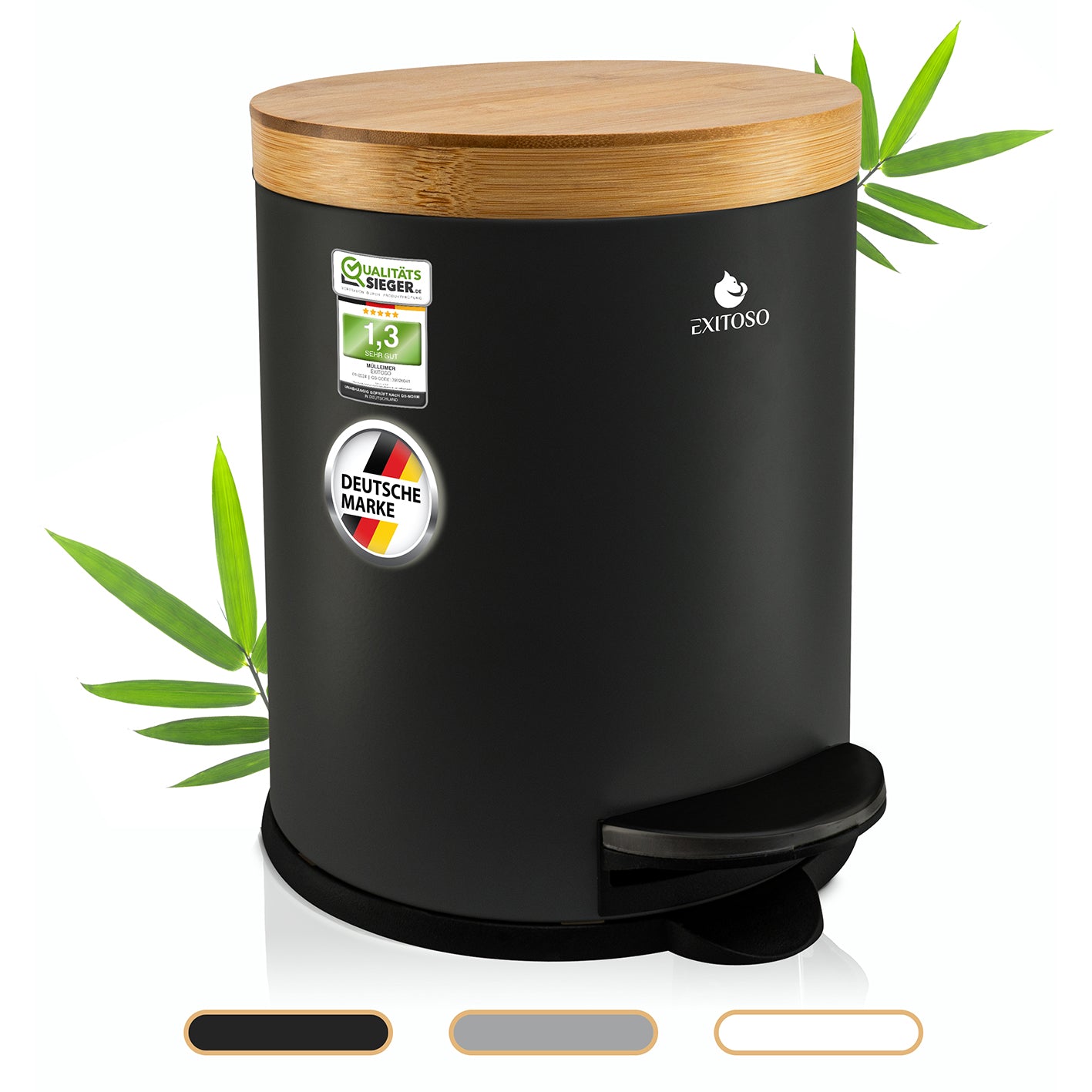 Tretmülleimer mit Softclose-Deckel - 5 l - Schwarz Tretmülleimer mit Softclose-Deckel - 5 l - Schwarz von EXITOSO