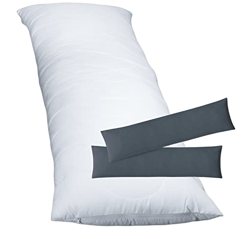 EXKLUSIV HEIMTEXTIL 1 x Füllkissen 40x80 cm + Jersey Kissenbezug 2er Set 40 x 80 cmAnthrazit EXKLUSIV HEIMTEXTIL 1 x Füllkissen 40x80 cm + Jersey Kissenbezug 2er Set 40 x 80 cmAnthrazit von EXKLUSIV HEIMTEXTIL