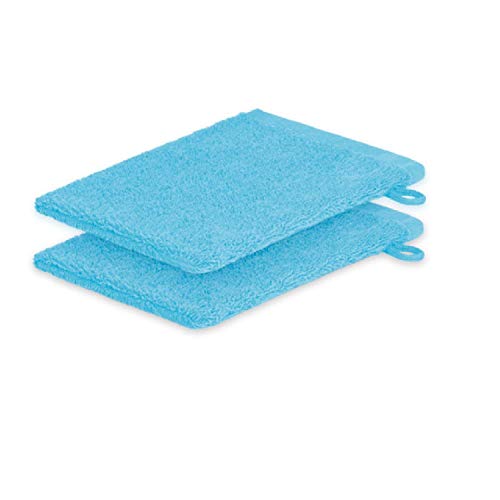 EXKLUSIV HEIMTEXTIL 2X Waschhandschuh 15 x 21 cm Türkis 500 g von EXKLUSIV HEIMTEXTIL
