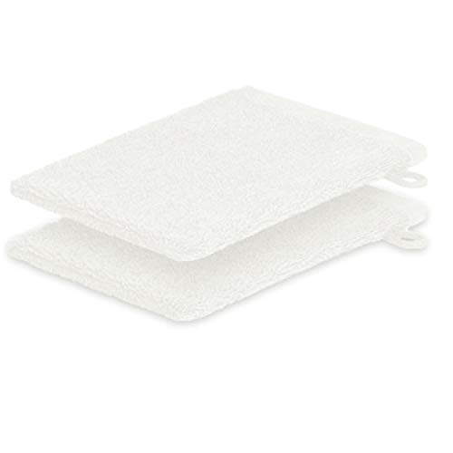 EXKLUSIV HEIMTEXTIL 2X Waschhandschuh 15 x 21 cm Weiß 500 g von EXKLUSIV HEIMTEXTIL
