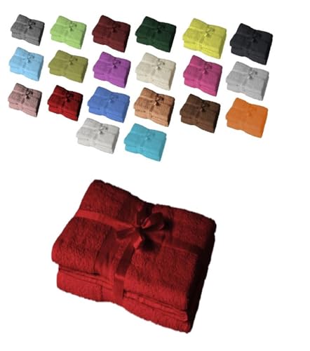 EXKLUSIV HEIMTEXTIL Badetuch 2er Set 100 x 150 cm Rot von EXKLUSIV HEIMTEXTIL