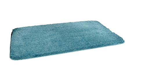 EXKLUSIV HEIMTEXTIL Badvorleger Duschvorleger Badteppich Bettvorleger 65 x 110 cm XL Flausch Rauchblau-Grün von EXKLUSIV HEIMTEXTIL