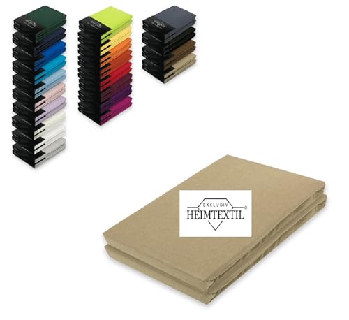 EXKLUSIV HEIMTEXTIL Doppelpack Jersey Premium Spannbettlaken 100% Baumwolle Öko - Tex Zertifiziert, Markenqualität, Matratzenhöhe bis 25 cm, Sand 90-100 x 200 cm EXKLUSIV HEIMTEXTIL Doppelpack Jersey Premium Spannbettlaken 100% Baumwolle Öko - Tex Zertifiziert, Markenqualität, Matratzenhöhe bis 25 cm, Sand 90-100 x 200 cm von EXKLUSIV HEIMTEXTIL