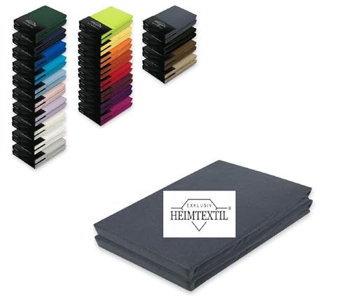 EXKLUSIV HEIMTEXTIL Doppelpack Jersey Spannbettlaken Premium Anthrazit 90-100 x 200 cm von EXKLUSIV HEIMTEXTIL
