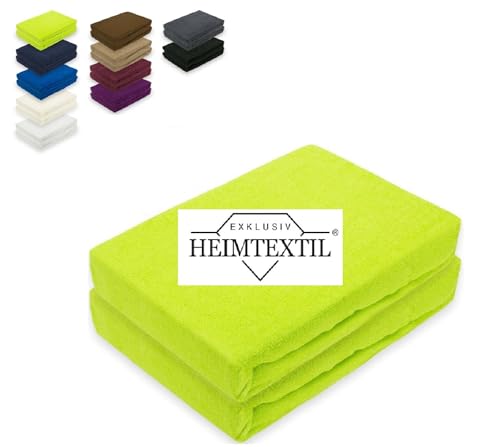 EXKLUSIV HEIMTEXTIL Doppelpack Marke Frottee Spannbettlaken Limette/Apfelgrün 140 x 200 cm von EXKLUSIV HEIMTEXTIL