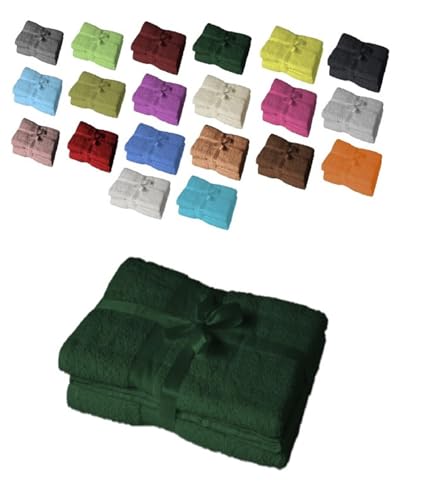 EXKLUSIV HEIMTEXTIL Duschtuch 2er Set 70 x 140 cm Dunkelgrün von EXKLUSIV HEIMTEXTIL