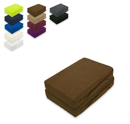 EXKLUSIV HEIMTEXTIL Frottee Spannbettlaken Doppelpack 140-160 x 200 cm 80% Baumwolle, 20% Polyester Öko - Tex Zertifiziert, Markenqualität, Matratzenhöhe bis 25 cm, Schokobraun EXKLUSIV HEIMTEXTIL Frottee Spannbettlaken Doppelpack 140-160 x 200 cm 80% Baumwolle, 20% Polyester Öko - Tex Zertifiziert, Markenqualität, Matratzenhöhe bis 25 cm, Schokobraun von EXKLUSIV HEIMTEXTIL