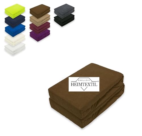 EXKLUSIV HEIMTEXTIL Frottee Spannbettlaken Marke Doppelpack 90 x 200 cm 80% Baumwolle, 20% Polyester Öko - Tex Zertifiziert, Markenqualität, Matratzenhöhe bis 25 cm, Schokobraun EXKLUSIV HEIMTEXTIL Frottee Spannbettlaken Marke Doppelpack 90 x 200 cm 80% Baumwolle, 20% Polyester Öko - Tex Zertifiziert, Markenqualität, Matratzenhöhe bis 25 cm, Schokobraun von EXKLUSIV HEIMTEXTIL
