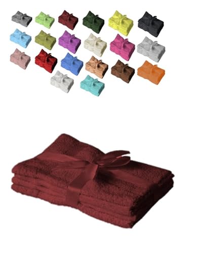 EXKLUSIV HEIMTEXTIL Gästehandtuch 4er Set 30 x 50 cm Bordeaux von EXKLUSIV HEIMTEXTIL