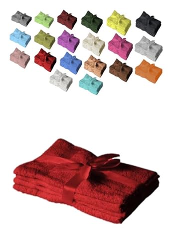 EXKLUSIV HEIMTEXTIL Gästehandtuch 4er Set 30 x 50 cm Rot von EXKLUSIV HEIMTEXTIL