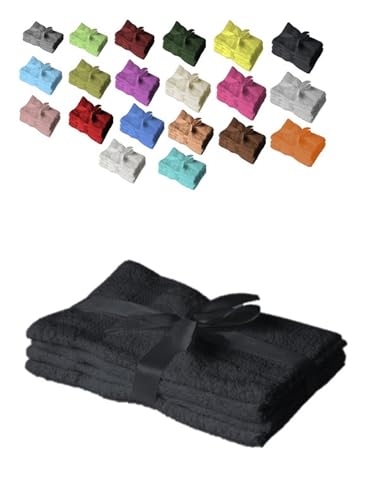 EXKLUSIV HEIMTEXTIL Gästehandtuch 4er Set 30 x 50 cm Schwarz von EXKLUSIV HEIMTEXTIL