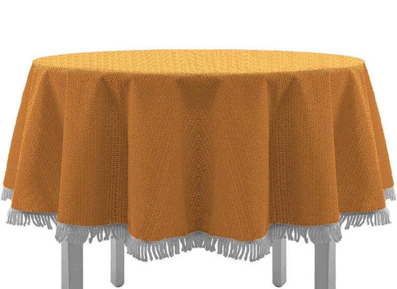 EXKLUSIV HEIMTEXTIL Gartentischdecke Gartentischdecke mit Fransen Tischdecke Classic, eckig von EXKLUSIV HEIMTEXTIL