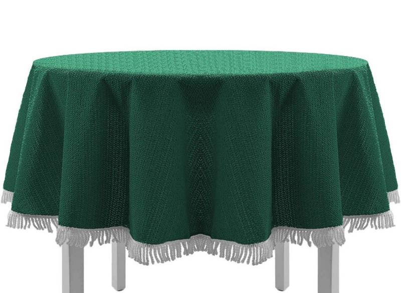 EXKLUSIV HEIMTEXTIL Gartentischdecke Gartentischdecke mit Fransen Tischdecke Classic, eckig von EXKLUSIV HEIMTEXTIL