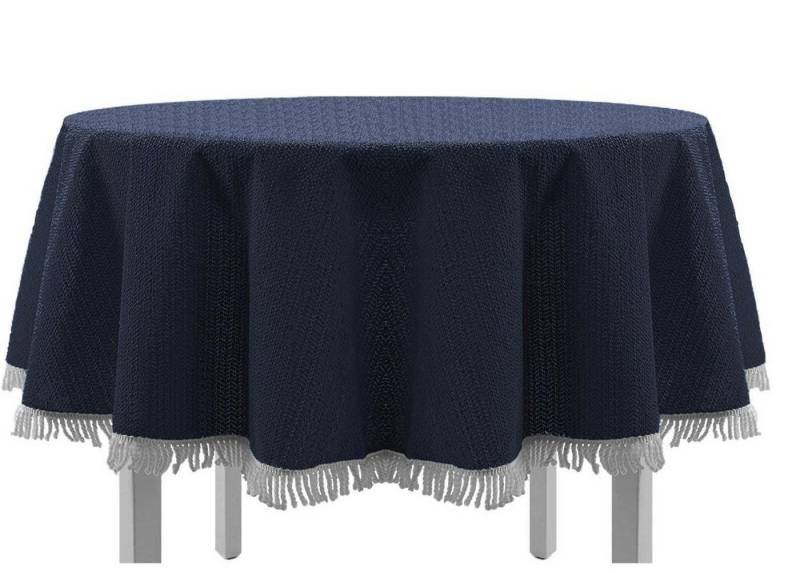 EXKLUSIV HEIMTEXTIL Gartentischdecke Gartentischdecke mit Fransen Tischdecke Classic, eckig von EXKLUSIV HEIMTEXTIL