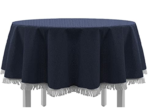 EXKLUSIV HEIMTEXTIL Gartentischdecke mit Fransen Tischdecke Classic Outdoor PVC Weichschaum rutschhemmend für Garten, Balkon, Terrasse 130 cm rund blau EXKLUSIV HEIMTEXTIL Gartentischdecke mit Fransen Tischdecke Classic Outdoor PVC Weichschaum rutschhemmend für Garten, Balkon, Terrasse 130 cm rund blau von EXKLUSIV HEIMTEXTIL