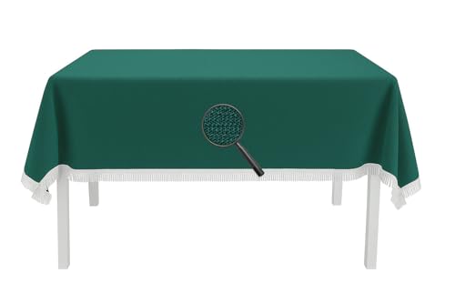 EXKLUSIV HEIMTEXTIL Gartentischdecke mit Fransen Tischdecke Classic Outdoor PVC Weichschaum rutschhemmend für Garten, Balkon, Terrasse 130x180 cm eckig grün von EXKLUSIV HEIMTEXTIL