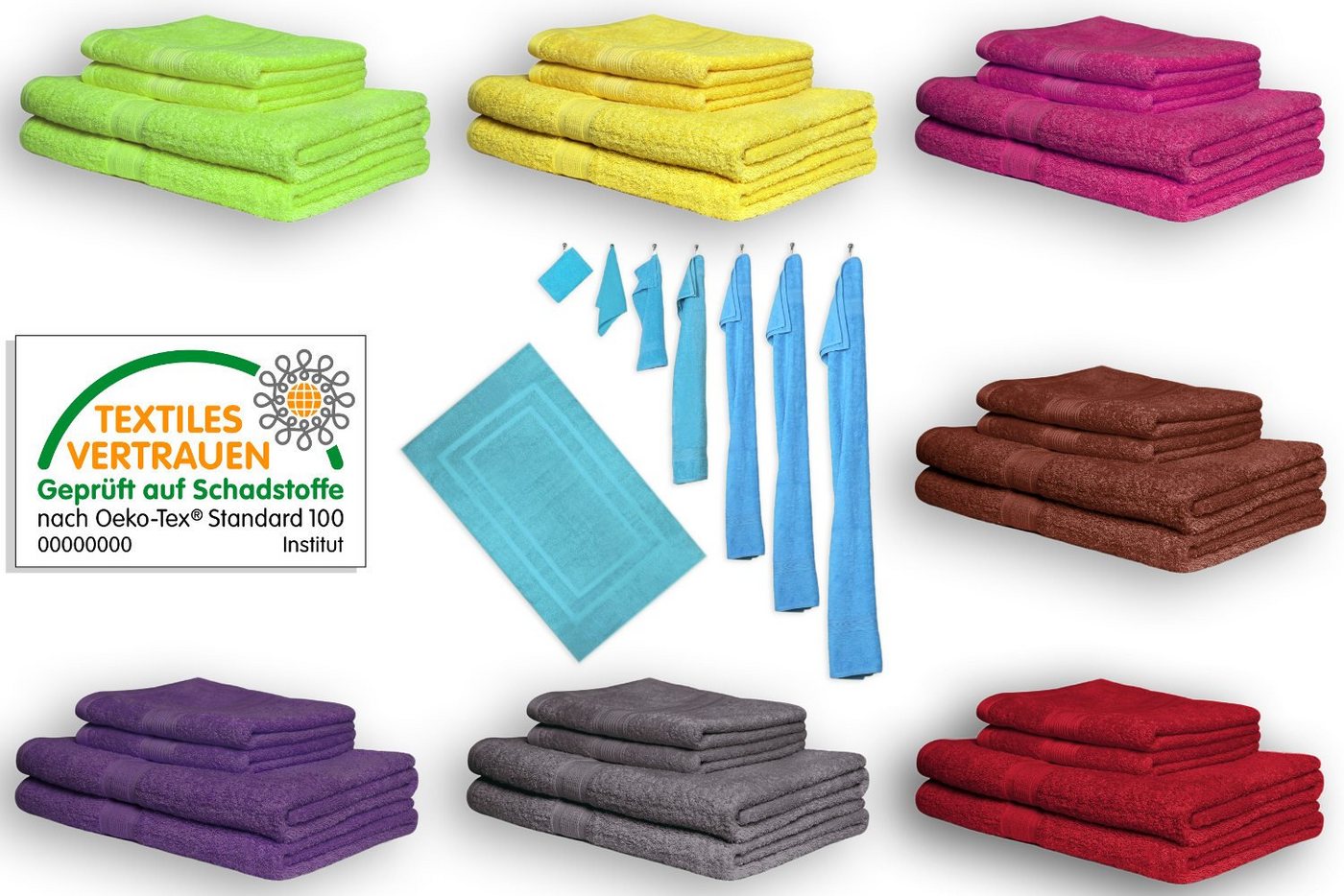 EXKLUSIV HEIMTEXTIL Handtuch Handtuch Spar Set Baumwolle 500 g/m², Frottee (12-St), ohne Bordüre von EXKLUSIV HEIMTEXTIL