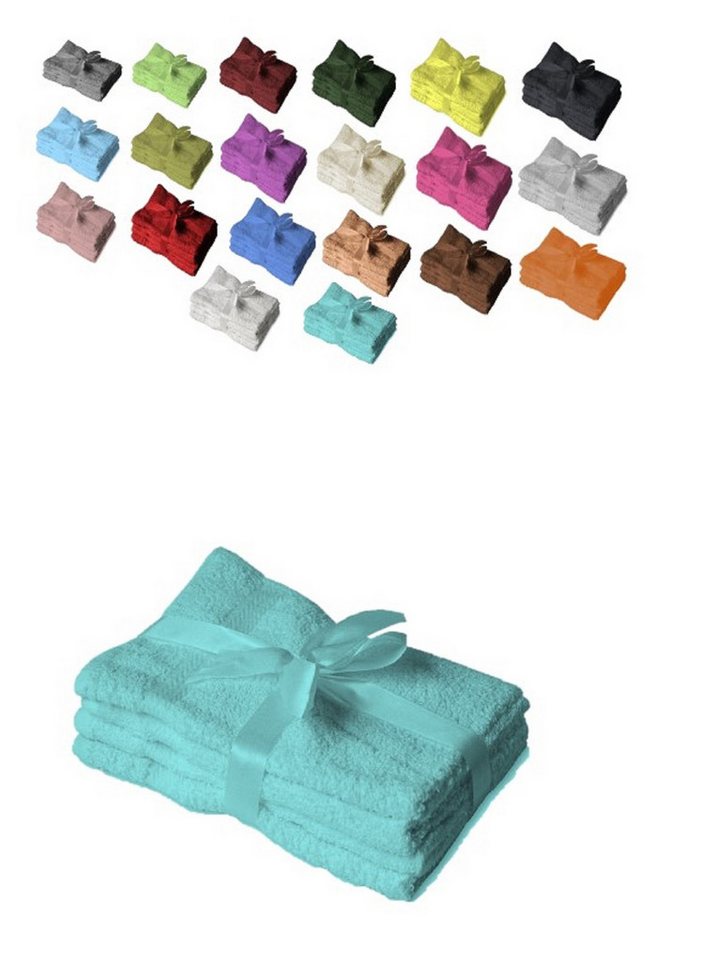 EXKLUSIV HEIMTEXTIL Handtuch Handtuch Spar Set Baumwolle 500 g/m², Frottee (12-St), mit Bordüre von EXKLUSIV HEIMTEXTIL