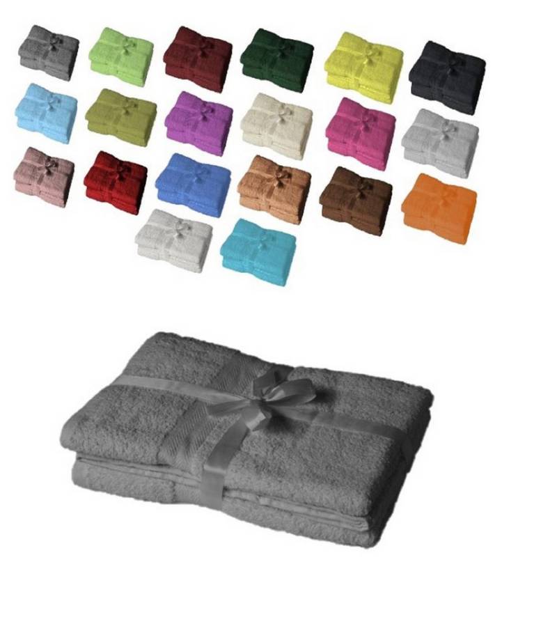 EXKLUSIV HEIMTEXTIL Handtuch Handtuch Spar Set Baumwolle 500 g/m², Frottee (4-St), mit Bordüre von EXKLUSIV HEIMTEXTIL