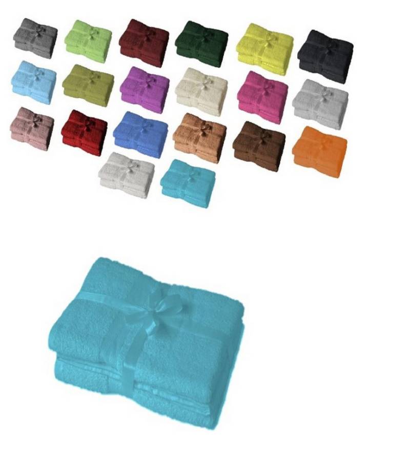 EXKLUSIV HEIMTEXTIL Handtuch Handtuch Spar Set Baumwolle 500 g/m², Frottee (4-St), mit Bordüre von EXKLUSIV HEIMTEXTIL