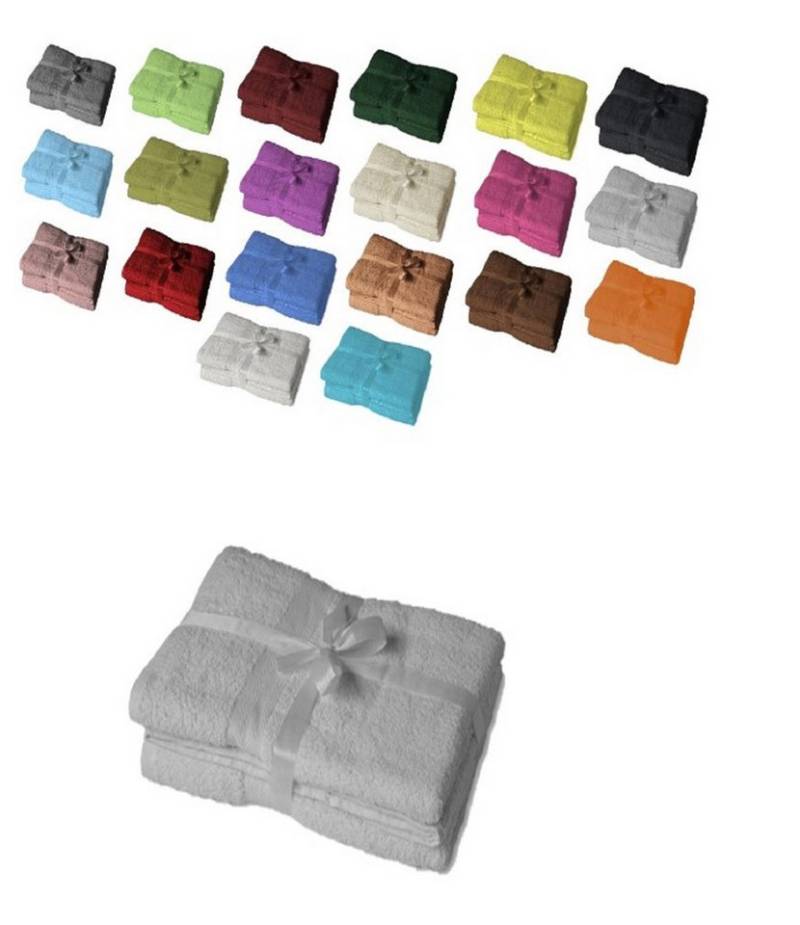 EXKLUSIV HEIMTEXTIL Handtuch Handtuch Spar Set Baumwolle 500 g/m², Frottee (4-St), mit Bordüre von EXKLUSIV HEIMTEXTIL