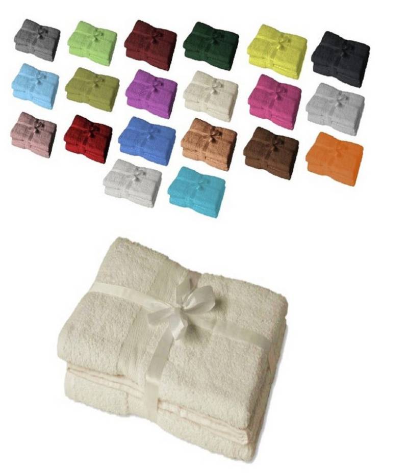 EXKLUSIV HEIMTEXTIL Handtuch Handtuch Spar Set Baumwolle 500 g/m², Frottee (4-St), mit Bordüre von EXKLUSIV HEIMTEXTIL