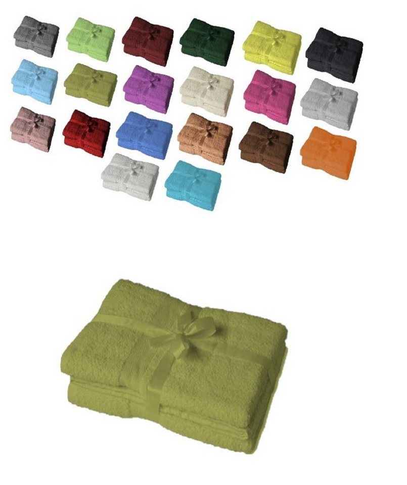 EXKLUSIV HEIMTEXTIL Handtuch Handtuchserie im Set mit Schleife Marke, Frottier (2-St), mit Bordüre von EXKLUSIV HEIMTEXTIL