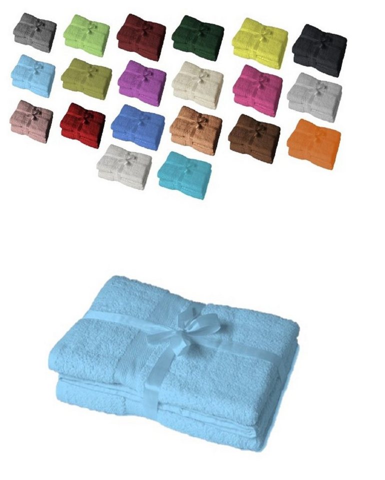 EXKLUSIV HEIMTEXTIL Handtuch Handtuchserie im Set mit Schleife Marke, Frottier (2-St), mit Bordüre von EXKLUSIV HEIMTEXTIL