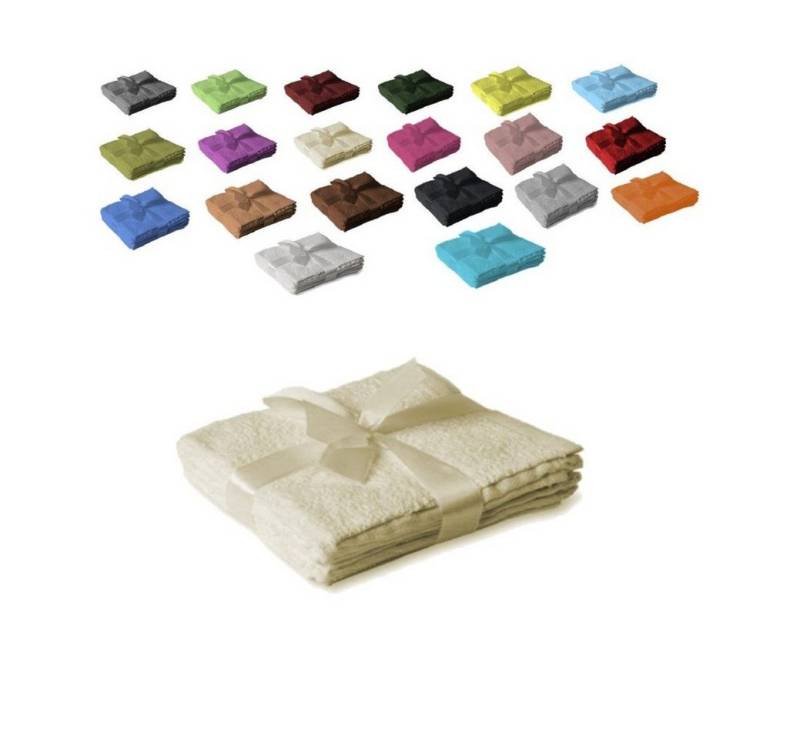 EXKLUSIV HEIMTEXTIL Handtuch Handtuchserie im Set mit Schleife Marke, Frottier (4-St), mit Bordüre von EXKLUSIV HEIMTEXTIL