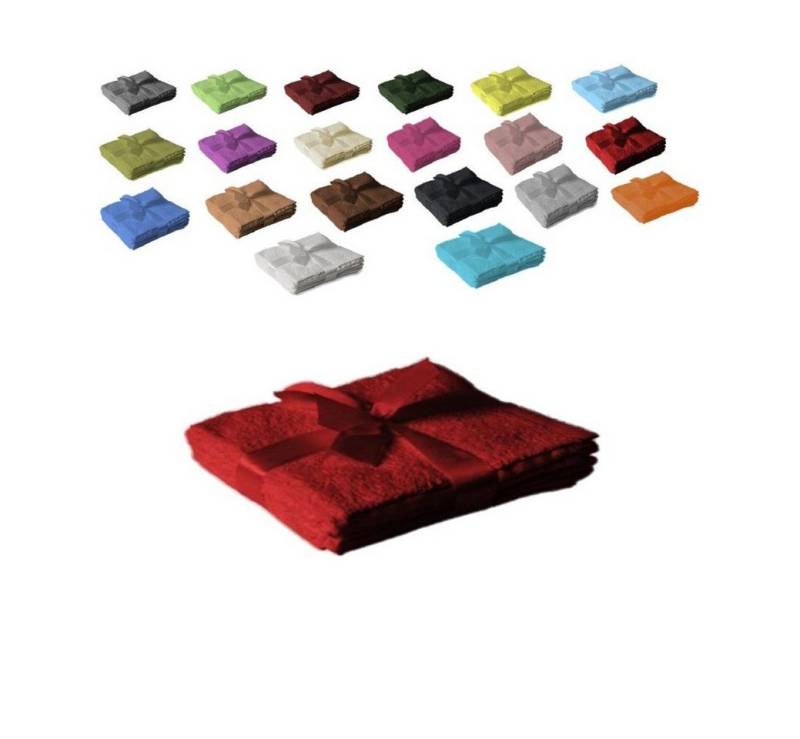EXKLUSIV HEIMTEXTIL Handtuch Handtuchserie im Set mit Schleife Marke, Frottier (4-St), mit Bordüre von EXKLUSIV HEIMTEXTIL