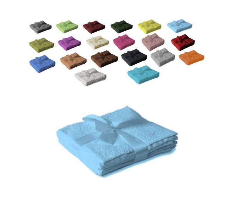 EXKLUSIV HEIMTEXTIL Handtuch Handtuchserie im Set mit Schleife Marke, Frottier (4-St), mit Bordüre von EXKLUSIV HEIMTEXTIL