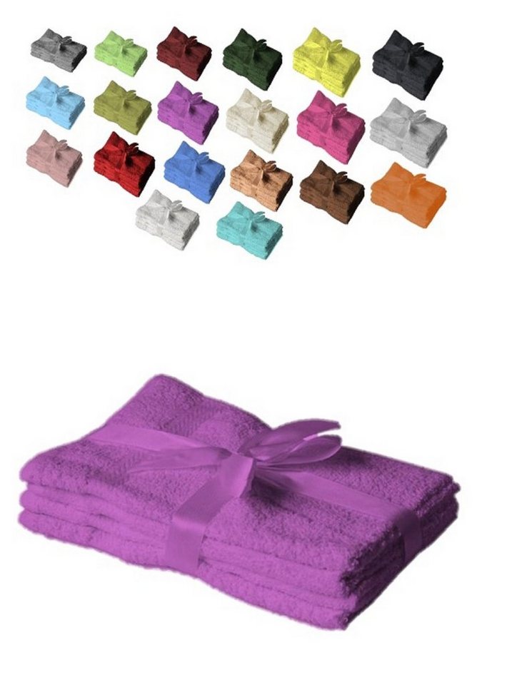 EXKLUSIV HEIMTEXTIL Handtuch Handtuchserie im Set mit Schleife Marke, Frottier (4-St), mit Bordüre von EXKLUSIV HEIMTEXTIL