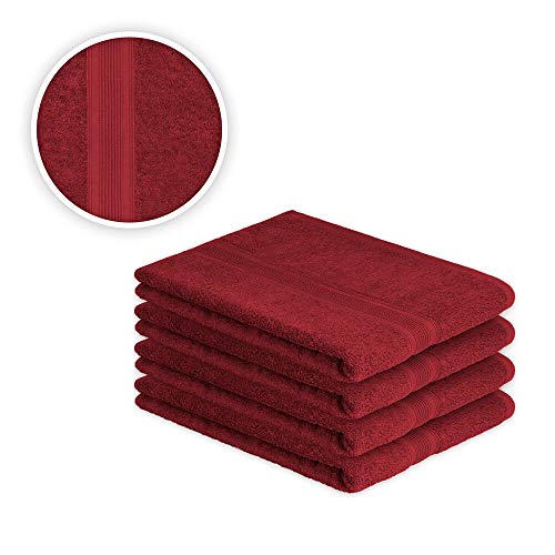 EXKLUSIV HEIMTEXTIL Handtuch Spar Set Baumwolle 500 g/m² Bordeaux 4 x Duschtuch 70 x 140 cm von EXKLUSIV HEIMTEXTIL