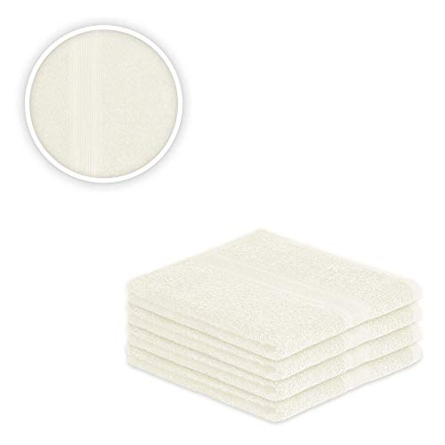 EXKLUSIV HEIMTEXTIL Handtuch Spar Set Baumwolle 500 g/m² Naturweiß 4 x Handtuch 50 x 100 cm von EXKLUSIV HEIMTEXTIL