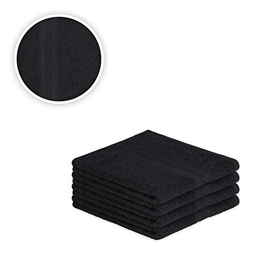 EXKLUSIV HEIMTEXTIL Handtuch Spar Set Baumwolle 500 g/m² Schwarz 4 x Handtuch 50 x 100 cm von EXKLUSIV HEIMTEXTIL