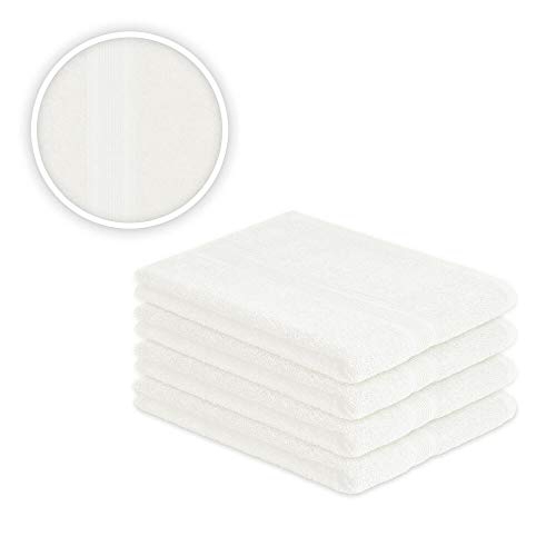 EXKLUSIV HEIMTEXTIL Handtuch Spar Set Baumwolle 500 g/m² Weiß 4 x Duschtuch 70 x 140 cm von EXKLUSIV HEIMTEXTIL