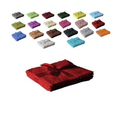 EXKLUSIV HEIMTEXTIL Seiftuch 4er Set 30 x 30 cm Rot von EXKLUSIV HEIMTEXTIL