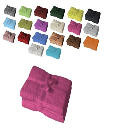 EXKLUSIV HEIMTEXTIL Handtuchserie im Set mit Schleife Marke Duschtuch 2er Set 70 x 140 cm Pink von EXKLUSIV HEIMTEXTIL