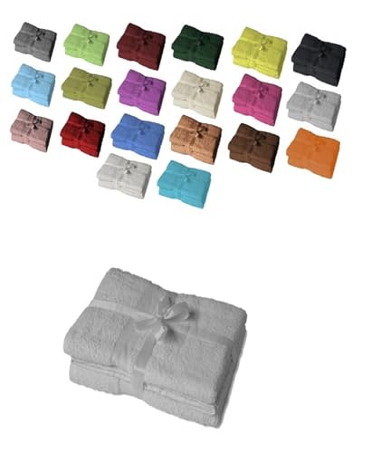 EXKLUSIV HEIMTEXTIL Handtuchserie im Set mit Schleife Marke Duschtuch 2er Set 70 x 140 cm Silber EXKLUSIV HEIMTEXTIL Handtuchserie im Set mit Schleife Marke Duschtuch 2er Set 70 x 140 cm Silber von EXKLUSIV HEIMTEXTIL