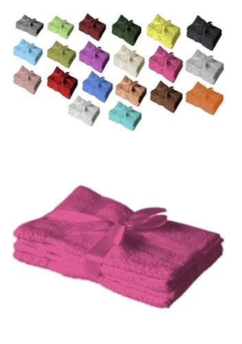 EXKLUSIV HEIMTEXTIL Handtuchserie im Set mit Schleife Marke Handtuch 4er Set 50 x 100 cm Pink von EXKLUSIV HEIMTEXTIL